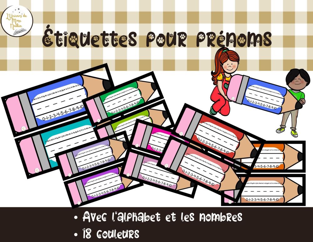 Étiquettes pour prénoms 