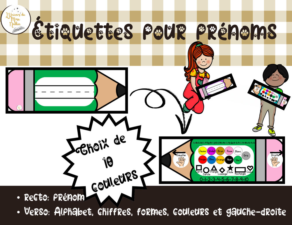 Étiquettes pour prénoms  ``Le tout-en-un``