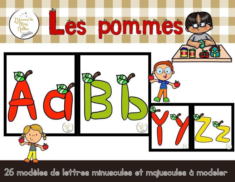 Alphabet à modeler - Les pommes