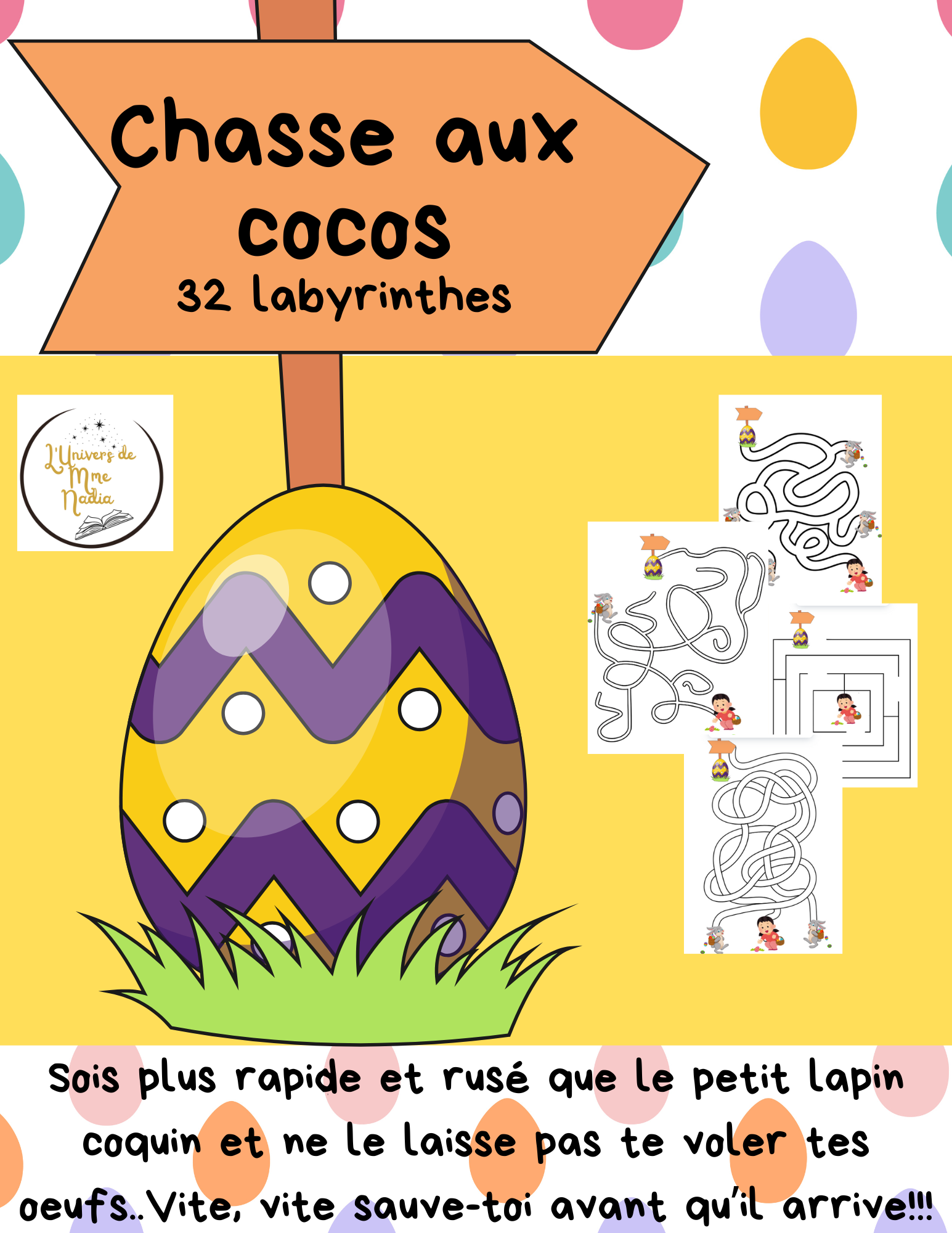 Pâques-Chasse aux cocos-Labyrinthes