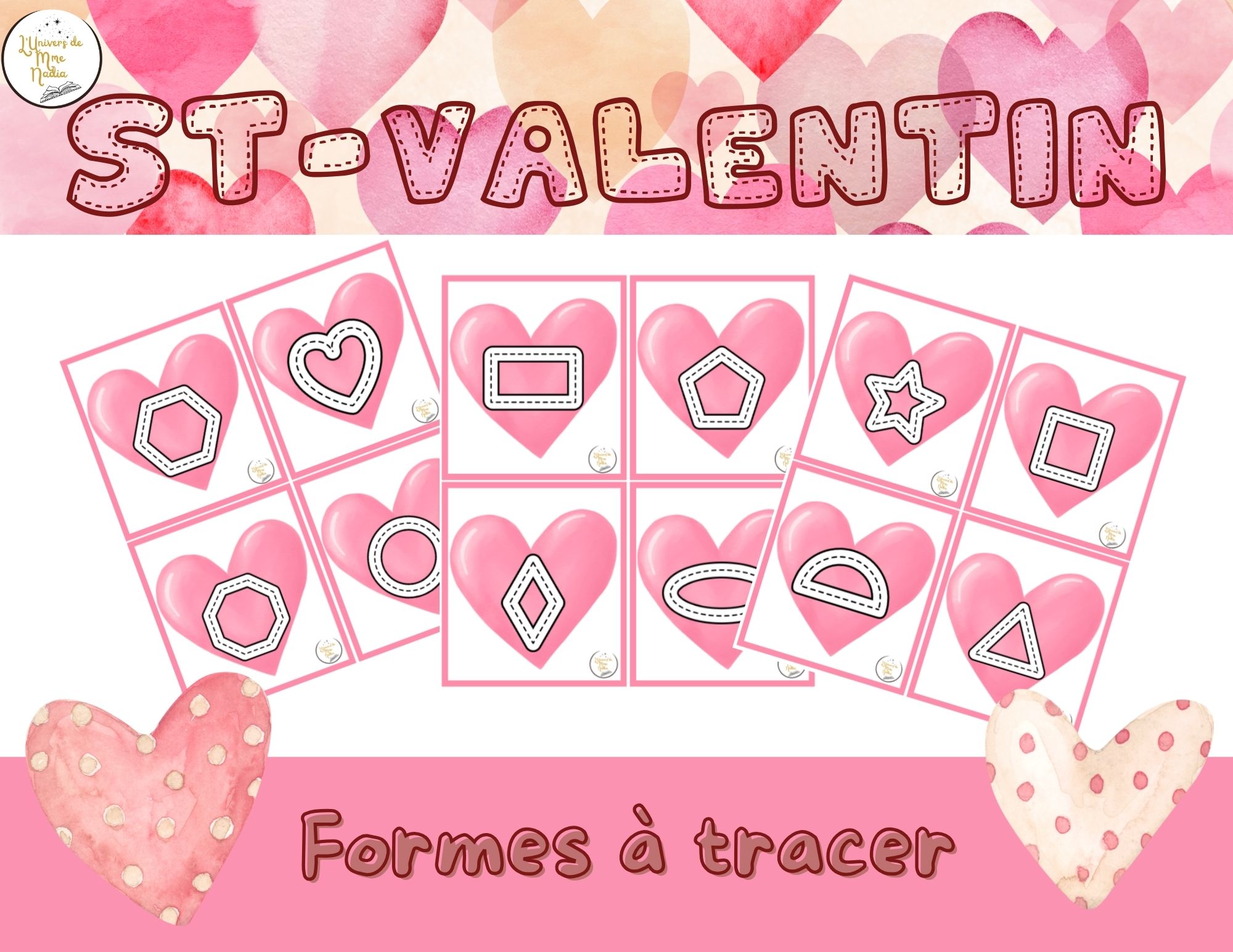 Formes à tracer - Saint-Valentin