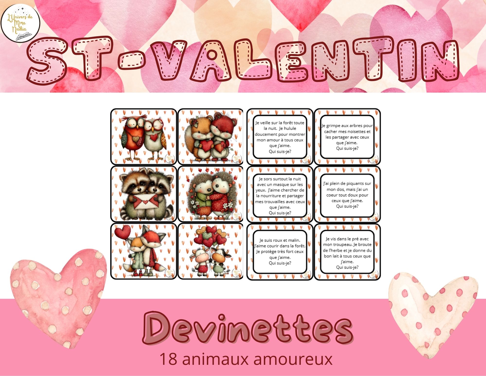 Devinettes d'animaux- Saint-Valentin