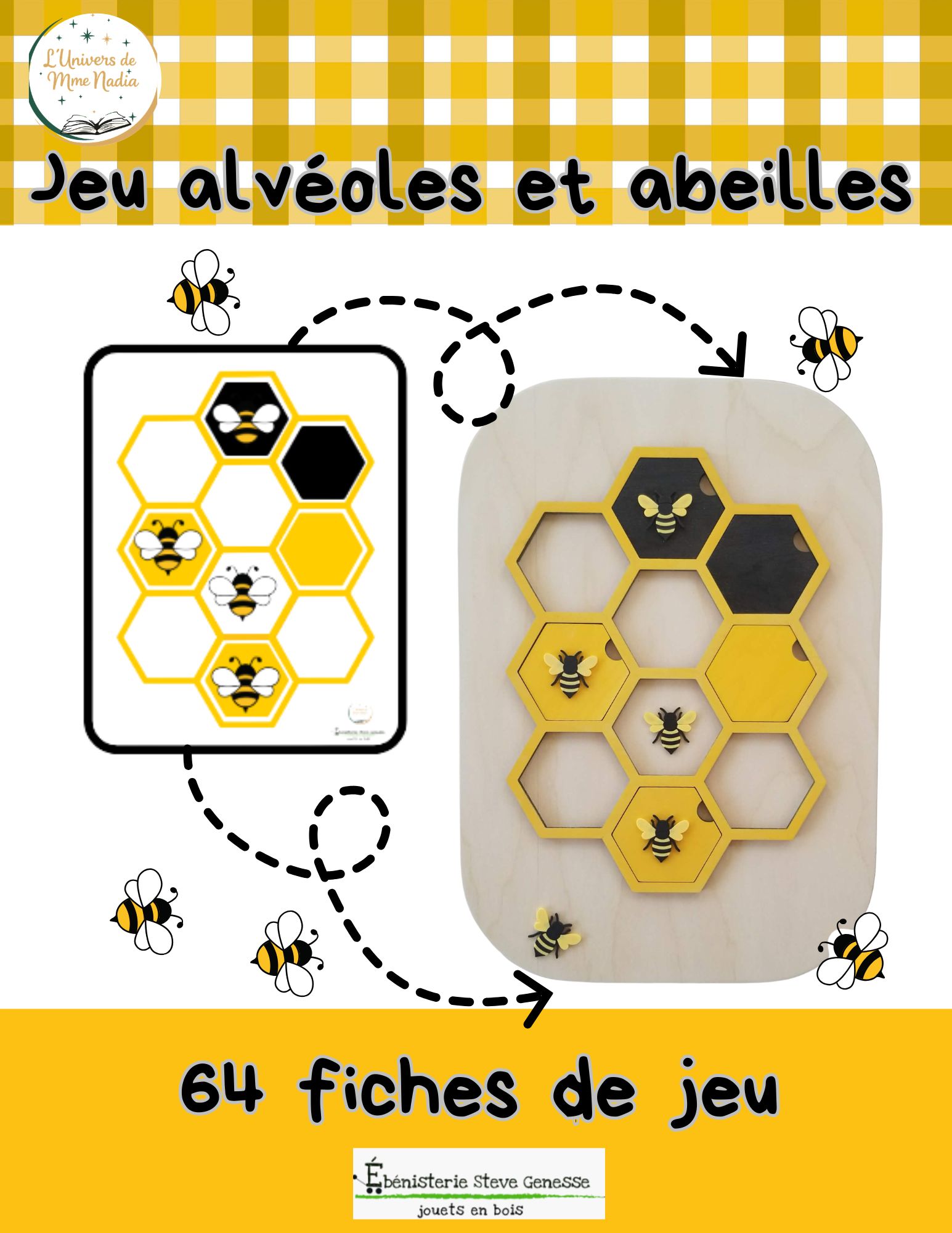 Plateau alvéoles et abeilles
