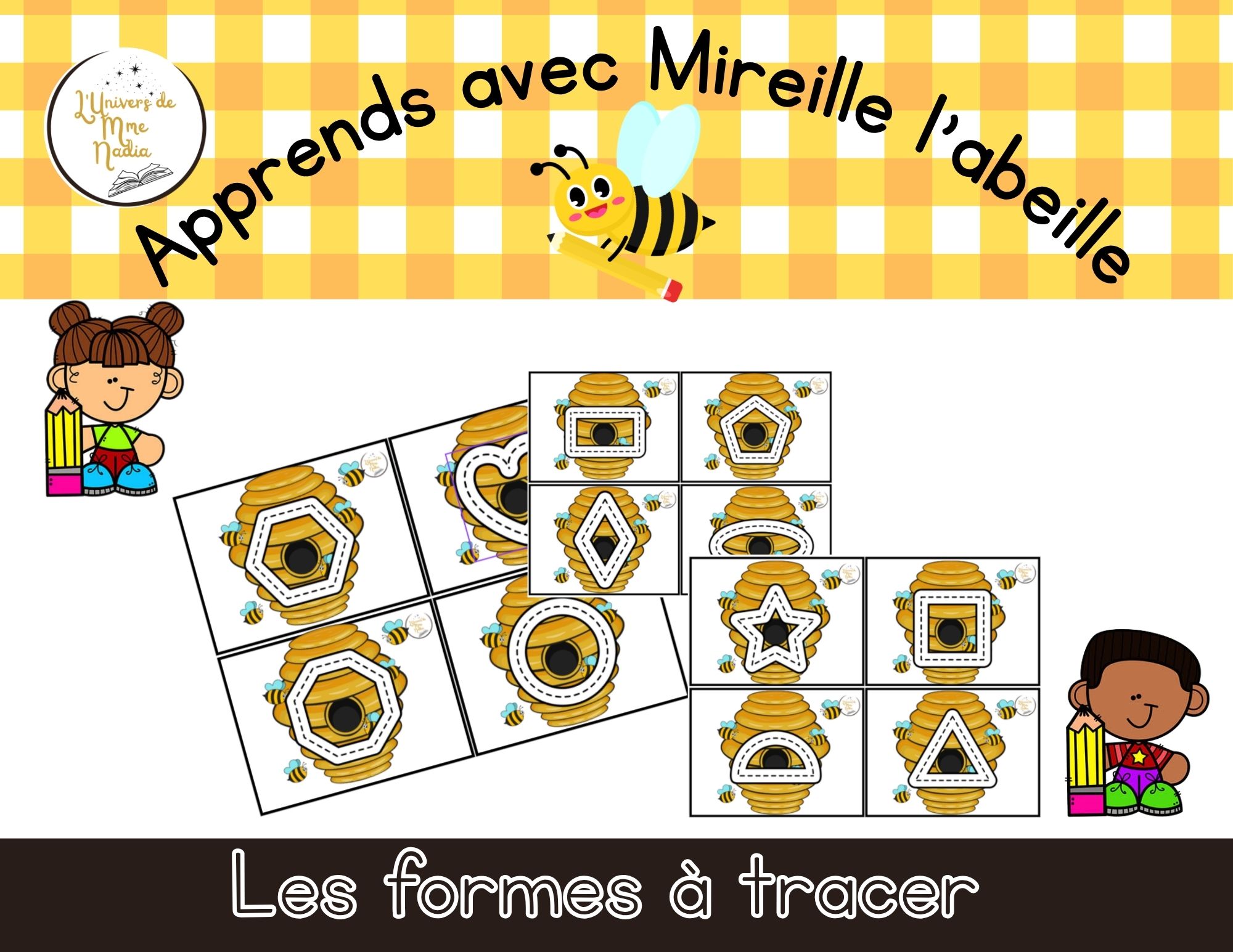 Apprends avec Mireille l'abeille - Les formes à tracer