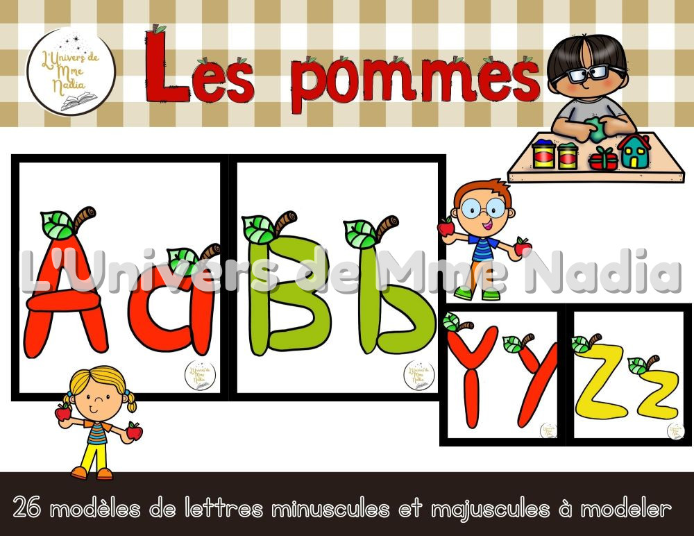 Alphabet à modeler - Les pommes