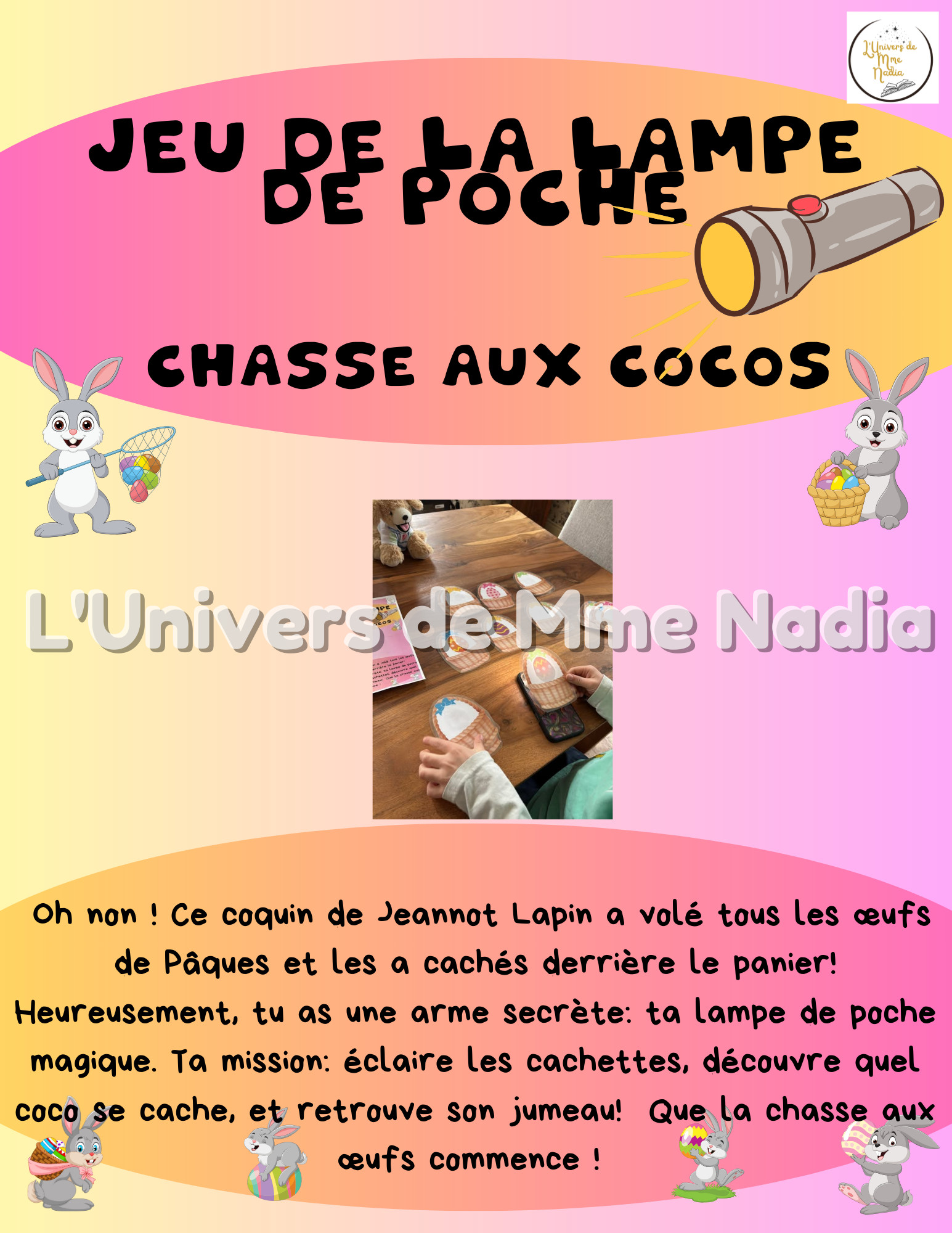 Jeu de la lampe de poche - Chasse aux cocos