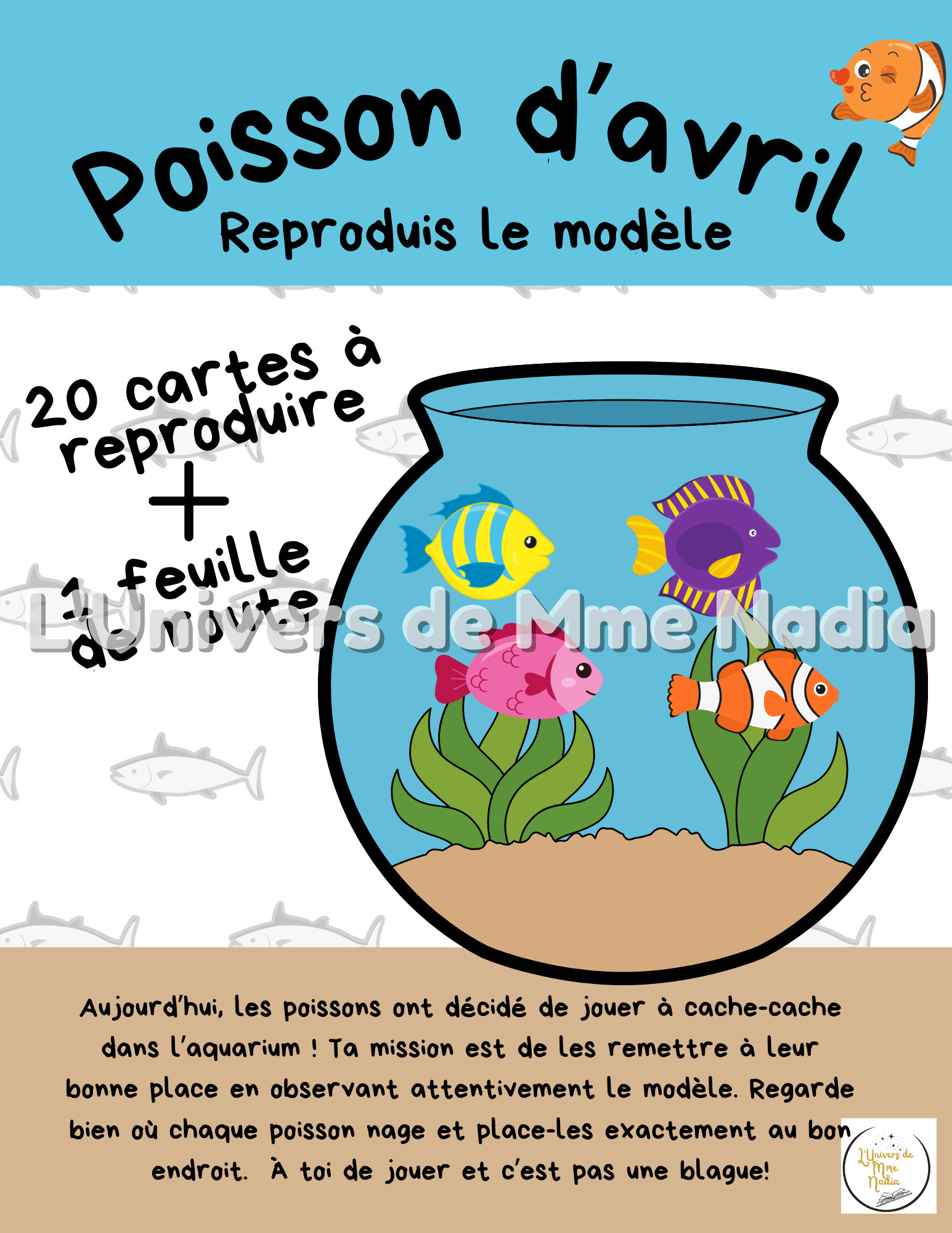 Poisson d'avril - Reproduis le modèle