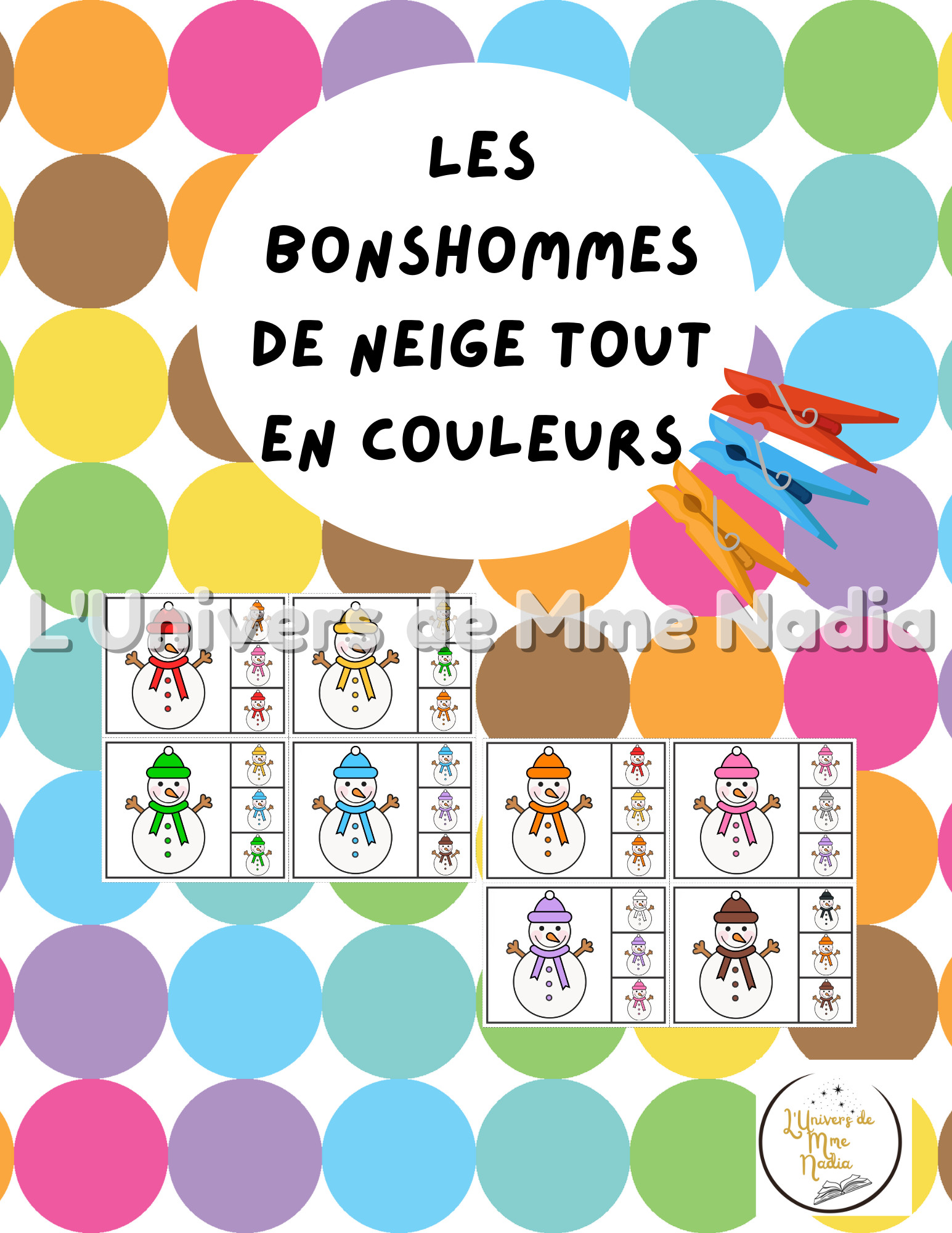 Les bonshommes de neige tout en couleurs 