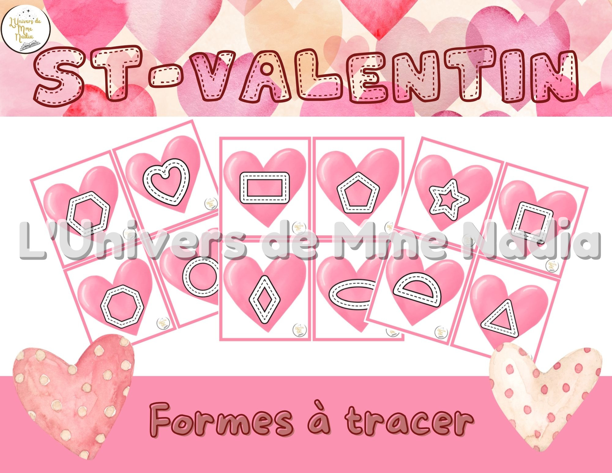 Formes à tracer - Saint-Valentin
