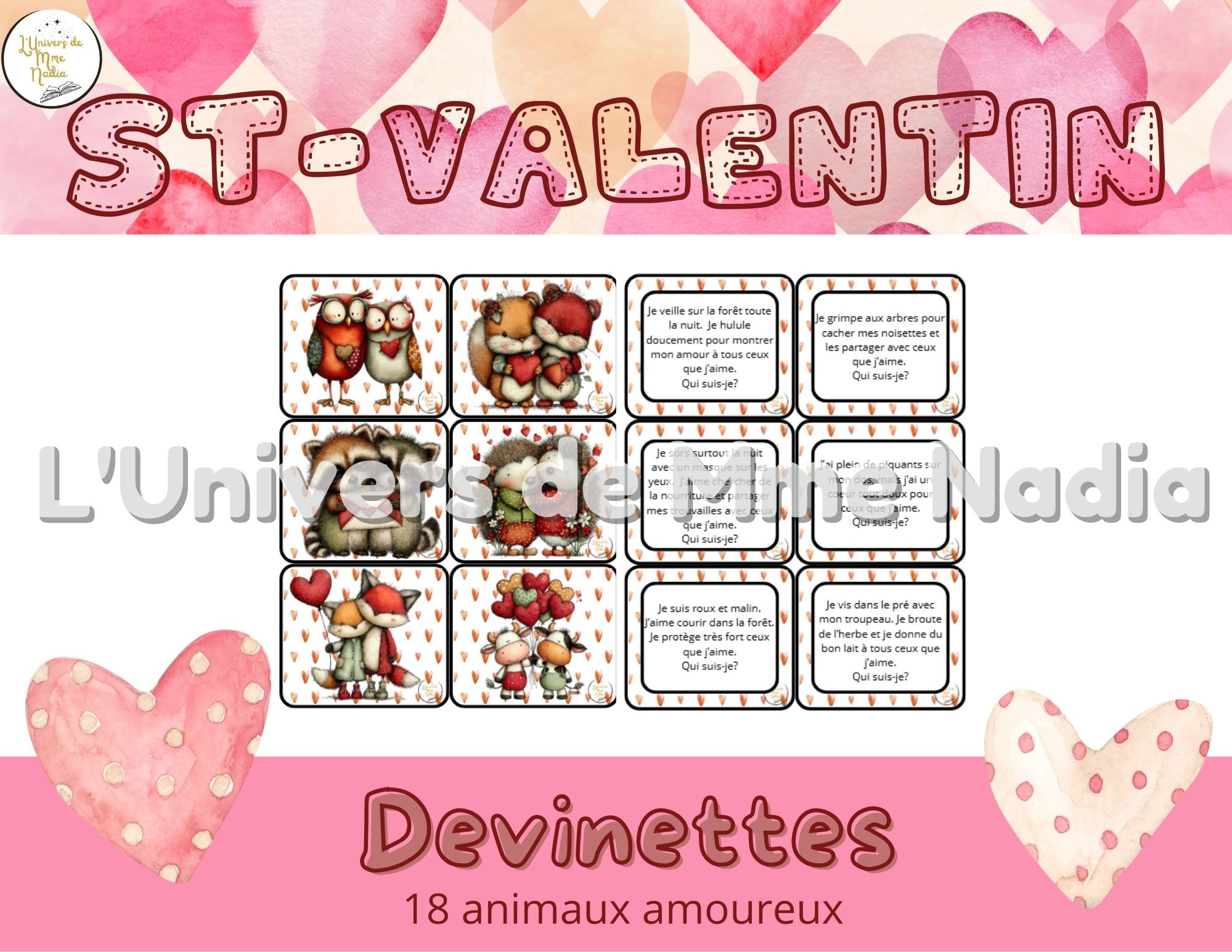 Devinettes d'animaux- Saint-Valentin