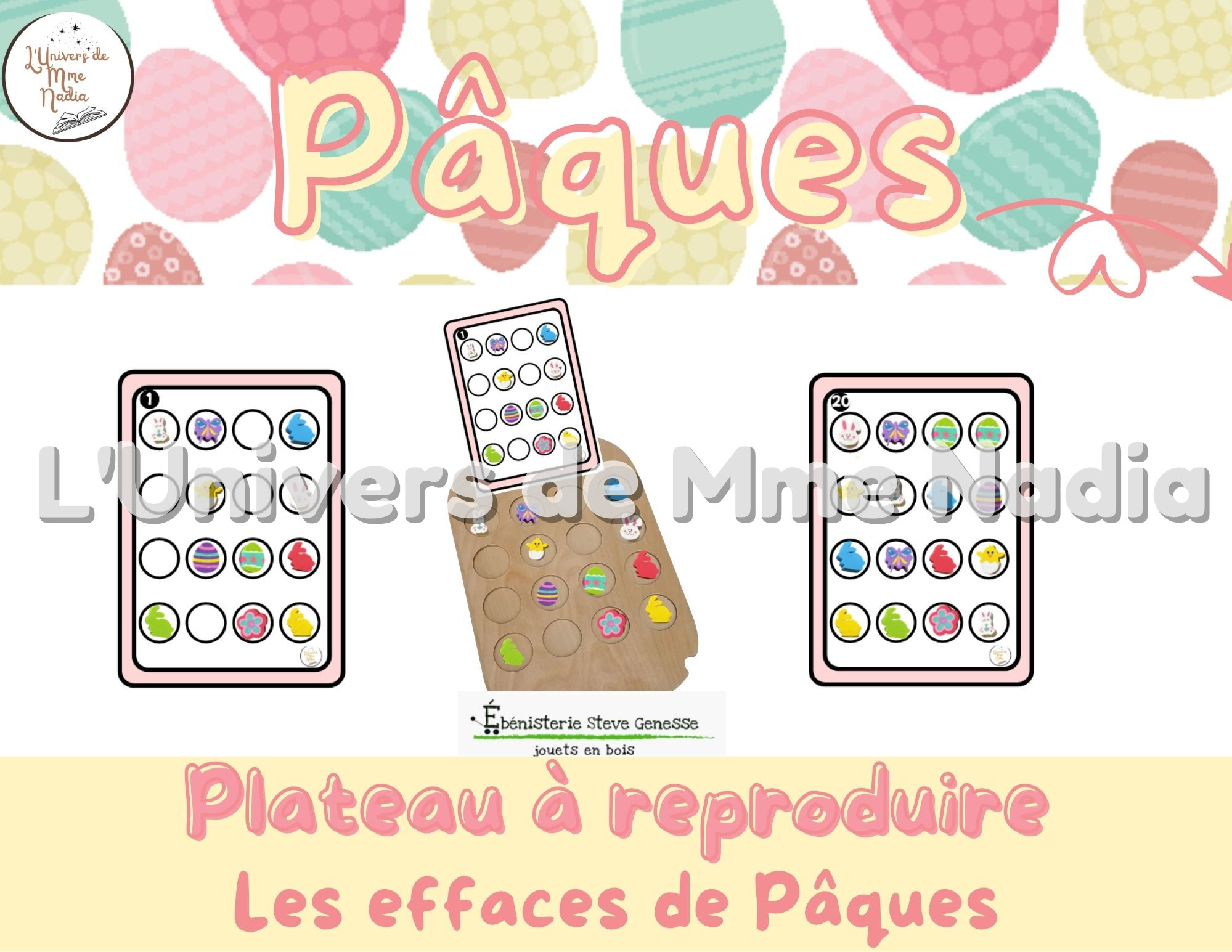 Plateau Jeu à reproduire - Les effaces de Pâques