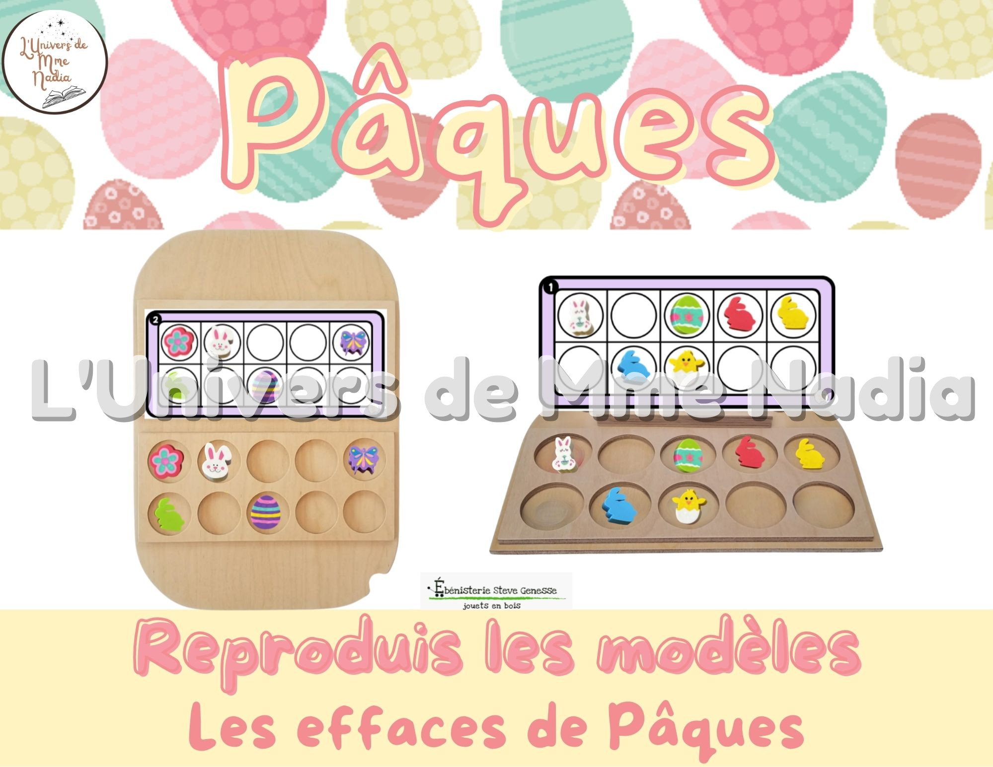 Reproduis les modèles - La boîte de 10 -Effaces de Pâques