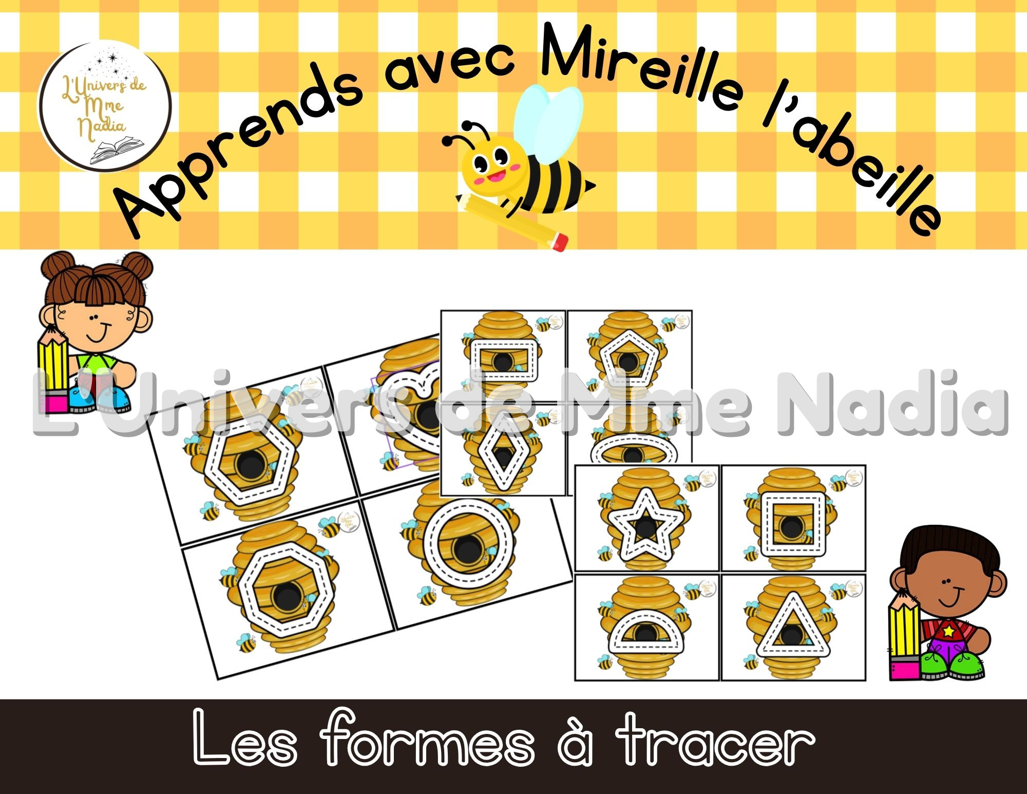 Apprends avec Mireille l'abeille - Les formes à tracer